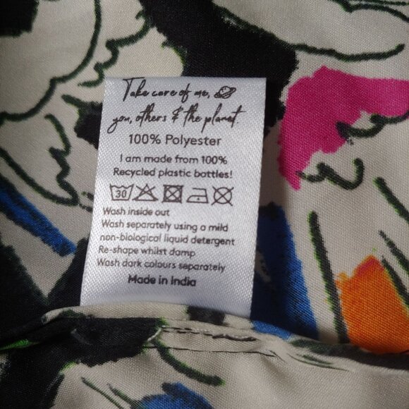 Dancing Leopard Floral Silky Flowy Midi Wrap Dress 14 Adjustable straps - Picture 10 of 10